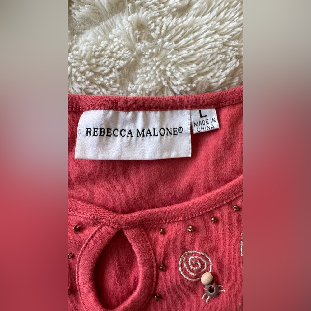 Rebecca Malone Women Embellished Red Shirt - Picture 3 of 5